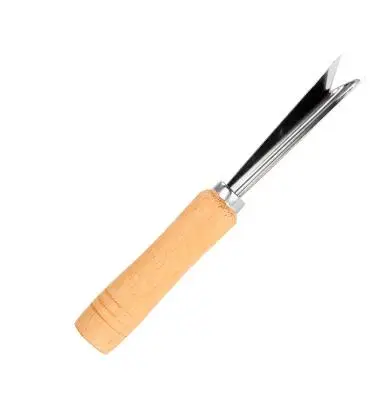 wood handle Высокое качество, v-образная форма, нож для чистки ананаса, нож для ананаса, овощерезка, легкий резак, инструменты для фруктового салата, кухонные аксессуары - Цвет: wood handle