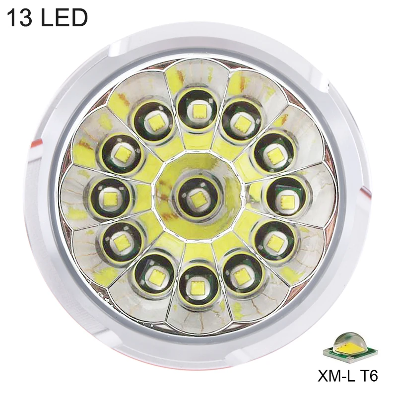 25W 13x XML-T6 LED 2000Lm Super Bright Backpacking Hunting Fishing Flashlight Aluminium Torch Flash Lamp | Лампы и освещение