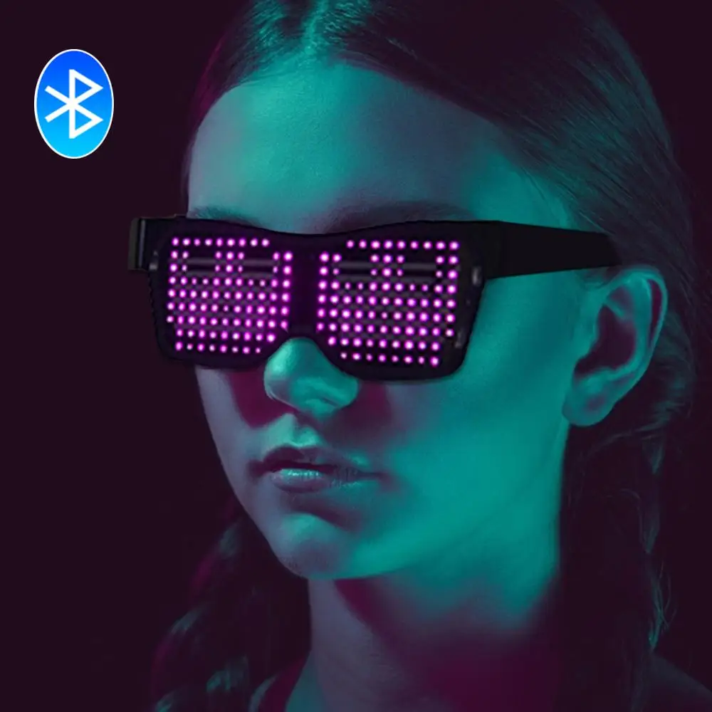Новые светодиодные вечерние светящиеся очки DIY с App управлением Многоязычная