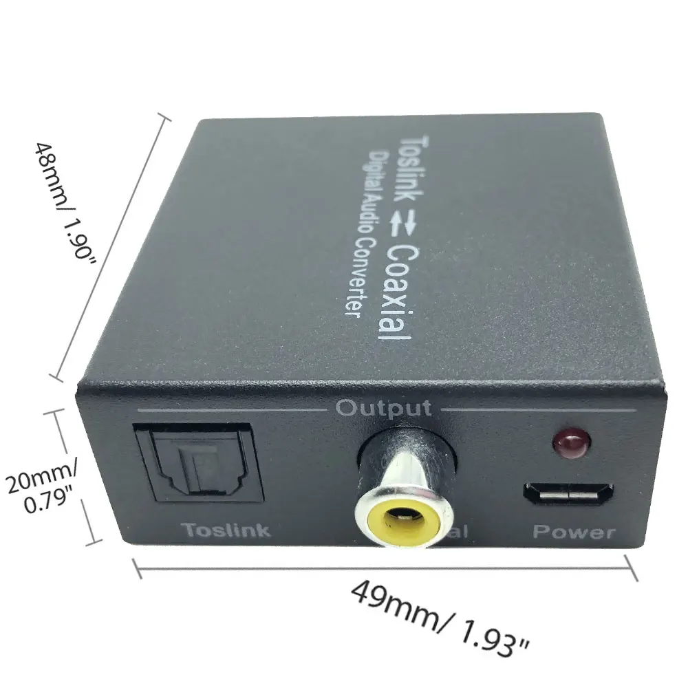 Двунаправленный двухсторонний оптический SPDIF Toslink к коаксиальному или