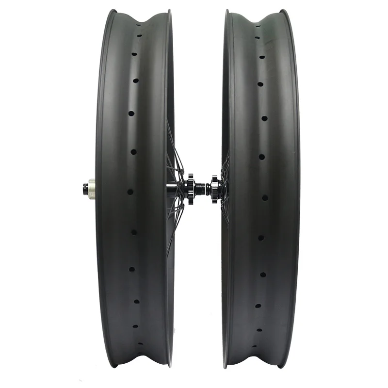 Bestellen Toray T700 Carbon Faser UD Matte Fahrrad Laufradsatz Schnee Bike Rad Set Fatbike Räder Breite 90mm Tiefe 40mm Fahrrad Räder