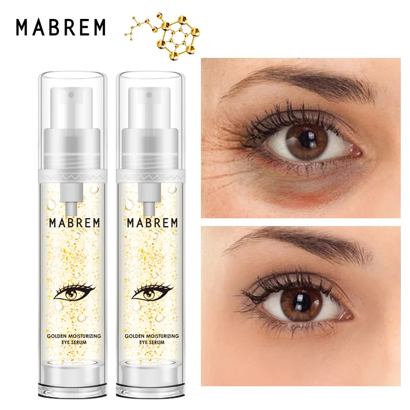 

2PCS 22k Golden Eye Serum Moisturizing Anti-Wrinkle Anti-Age Hyaluronic Acid Remover Dark Circles Against Puffiness And Bags