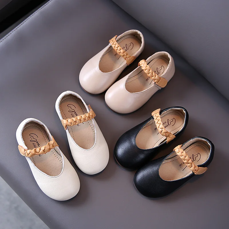 Кожаные туфли принцессы для девочек Модельные из натуральной кожи Цвет розовый