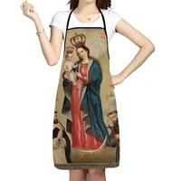 our lady of guadalupe art apron kitchen aprons for women men bibs household cleaning pinafore home cooking apron for manicure