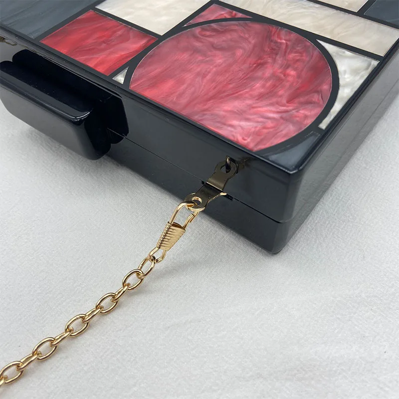 Женская Лоскутная сумка из акрила с геометрическим узором сумка-мессенджер на