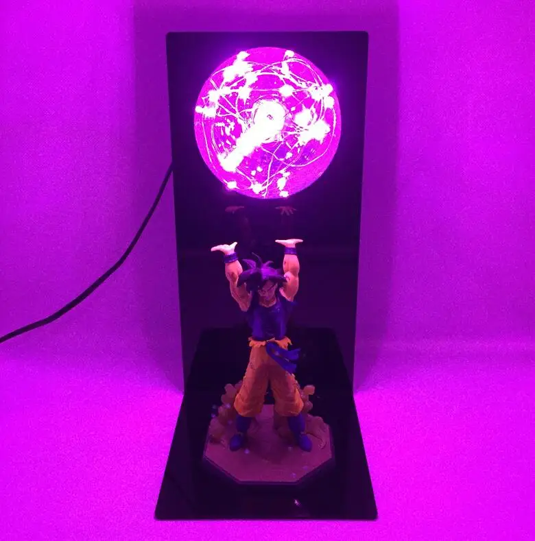 Розовый Dragon Ball Z лампа Фигурки Игрушка Сон Гоку kamehameha лампа аниме модель куклы с светодиодный светильник для детей Рождественский подарок - Цвет: Розовый