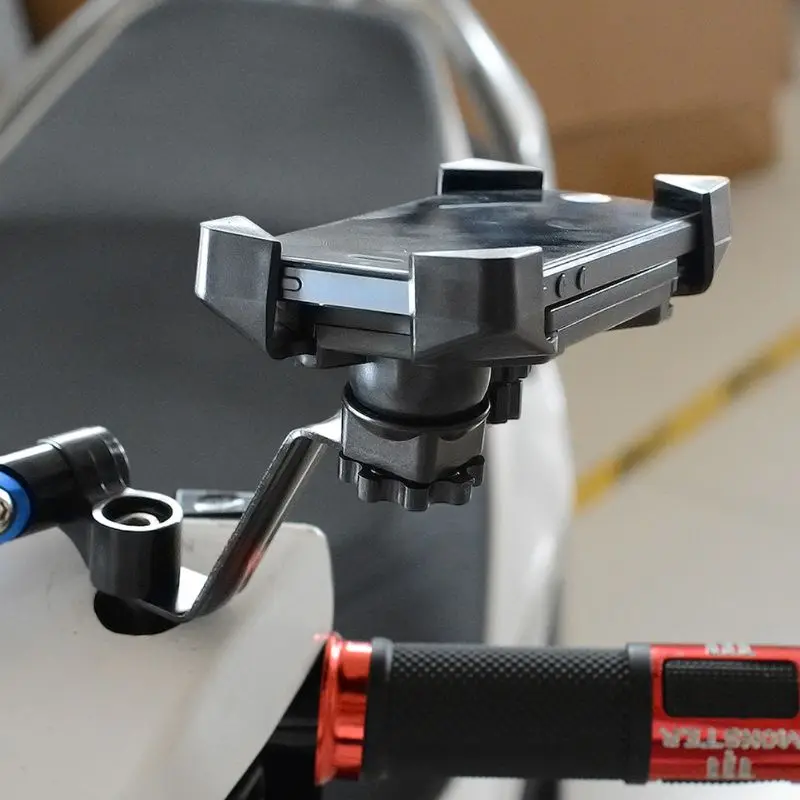 

New Useful Universal Motorcycle 360degree Rearview Mirror Holder Mount Bracket For Phone GPS New