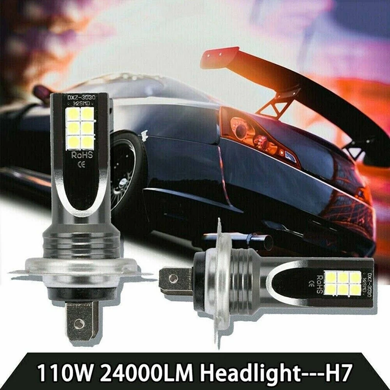 

2pcs H7 LED Headlight Conversion 110W-30000LM 6000K Error-Free Canbus Bulb BBC