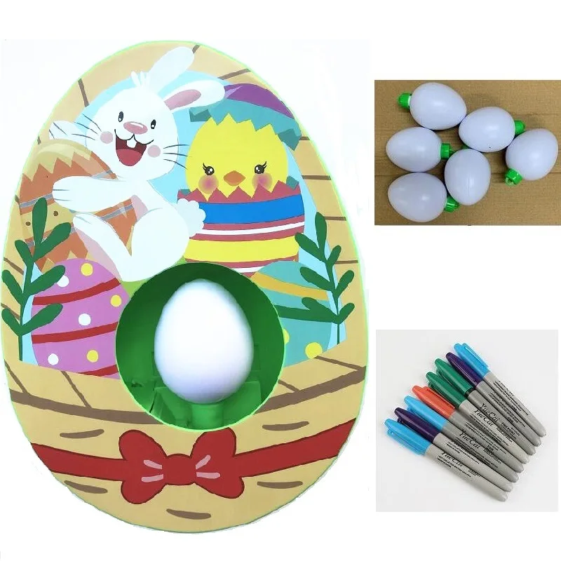 

DIY Easter Rabbit Egg Decorating Kit Ball Spinner Machine with Accessories Children Play Toy Arts and Crafts Diy Kits for Kids