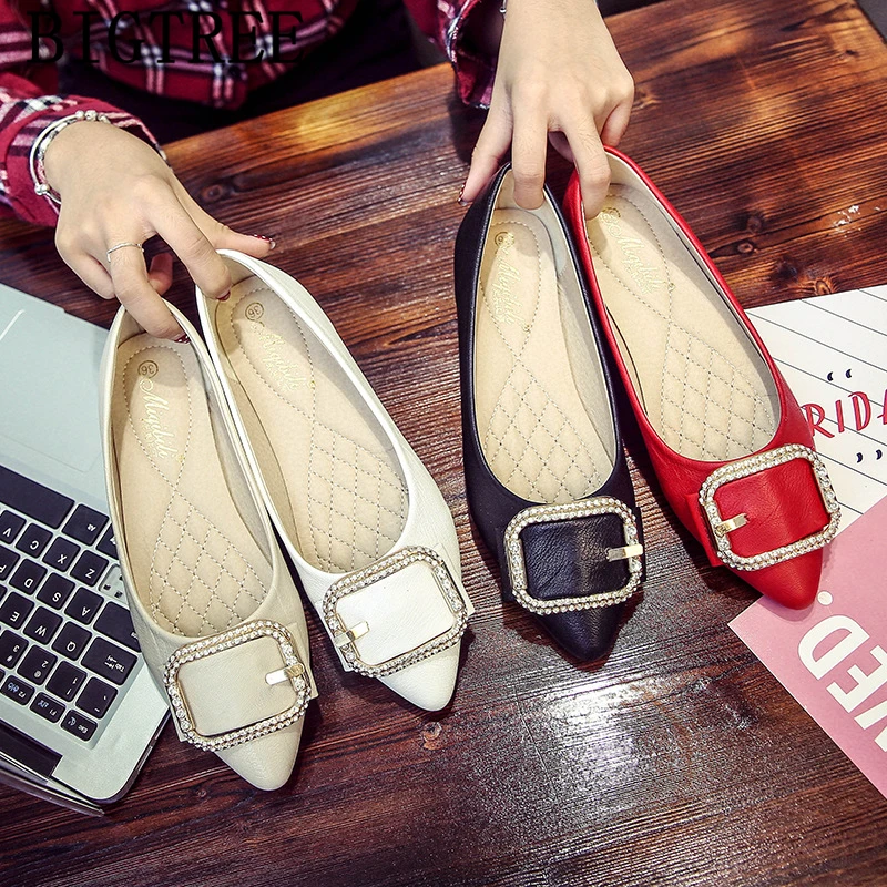 Туфли женские кожаные с блестками модные элегантные туфли на плоской подошве