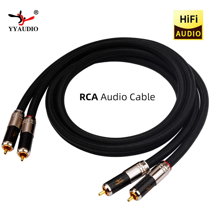 YYAUDIO Hi-end Audio 2 RCA Cable Male to Male Multimedia DVD Interconnect top quality Occ Dual RCA to Dual RCA Cable 1m 2m