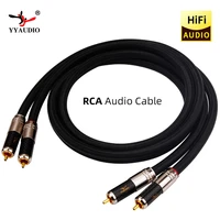 yyaudio hi end audio 2 rca cable male to male multimedia dvd interconnect top quality occ dual rca to dual rca cable 1m 2m