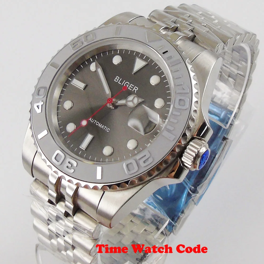 Часы Bliger мужские с автоподзаводом 40 мм сапфировым стеклом|Мужские механические