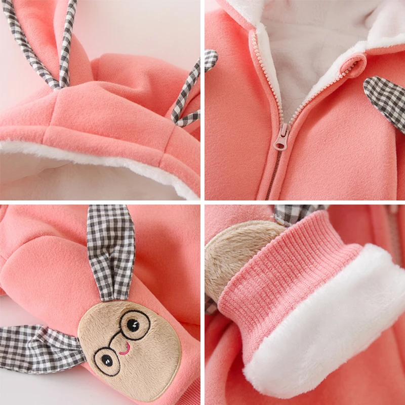 Зимние комбинезоны IYEAL для маленьких девочек и мальчиков милый кролик с