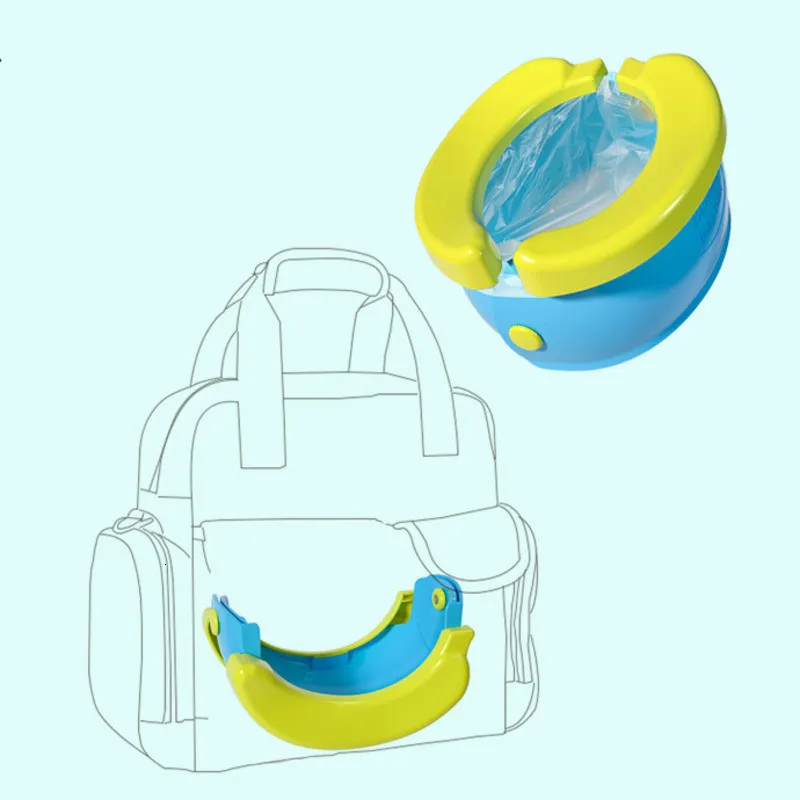 Пластиковый складной милый детский горшок-банан с 20шт мочой маленький мусорный