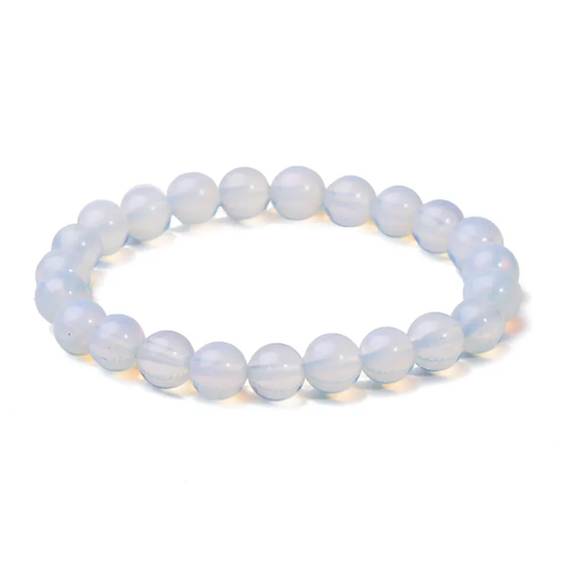 

New Natural Dia 8mm Round Stretched Beaded Bracelet For Women Crystal Moonstone Stone 1 x Bracelet