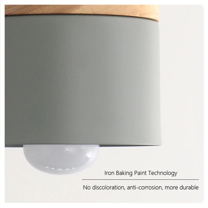 E27 Подвесная лампа Деревянный Макарон подвесной светильник Гостиная Спальня