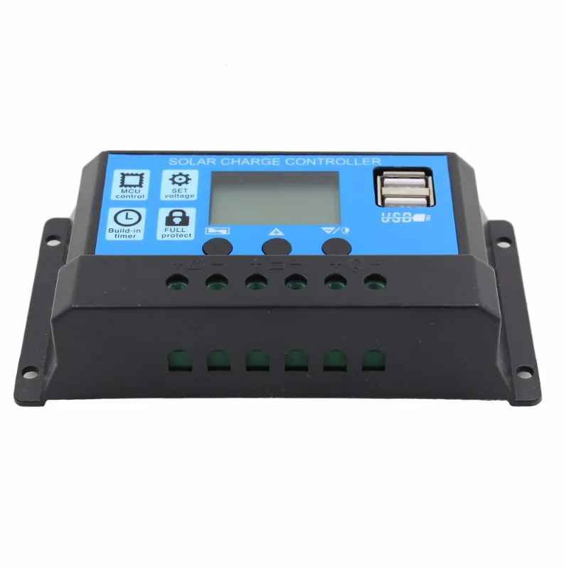 PWM 10A 20A 30A Контроллер заряда солнечной батареи 24 в 12 В автоматический коллекторный