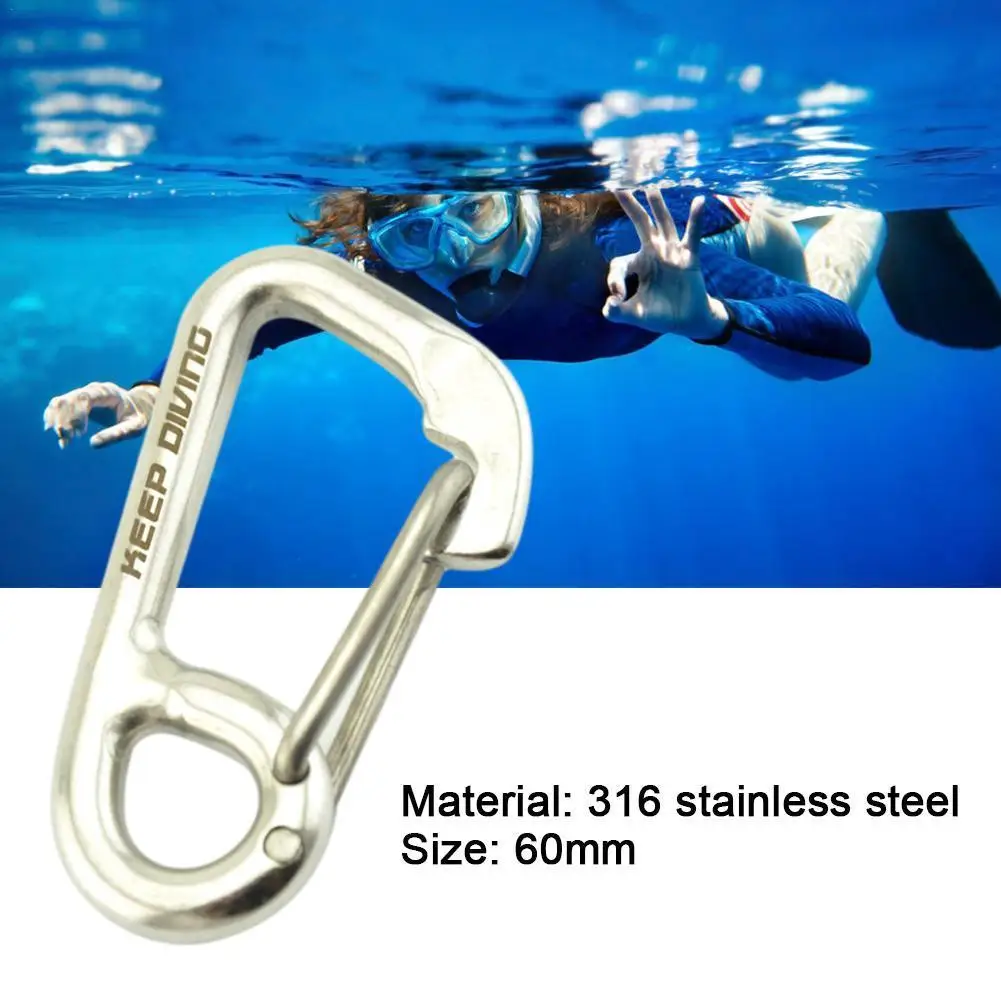 

316 Steel Simple Hook Safety Diving Buckle Diving Scuba Durable Snap Diving Hook Bolt Accessories Clip Kayak Buck T0O3