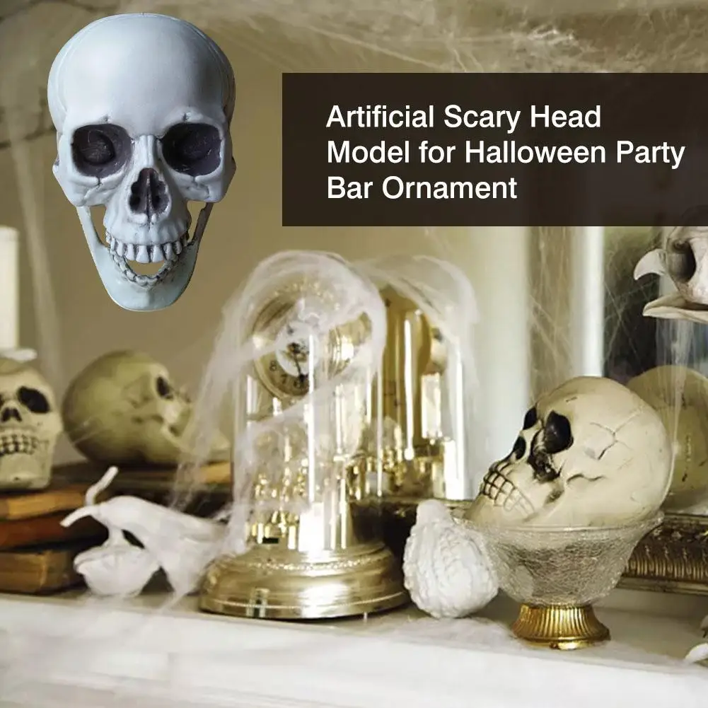 Горячая украшения к Хэллоуину искусственный череп голова модель Пластик кости