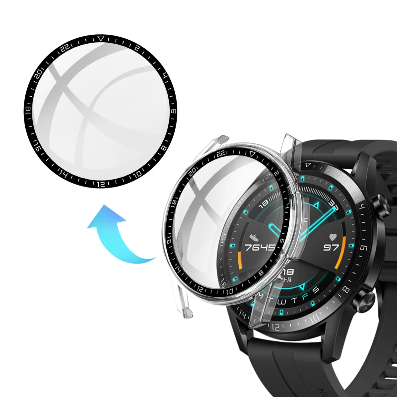 Жесткий чехол из поликарбоната и стекла для Huawei Watch GT 2 46 мм чехлы умных часов