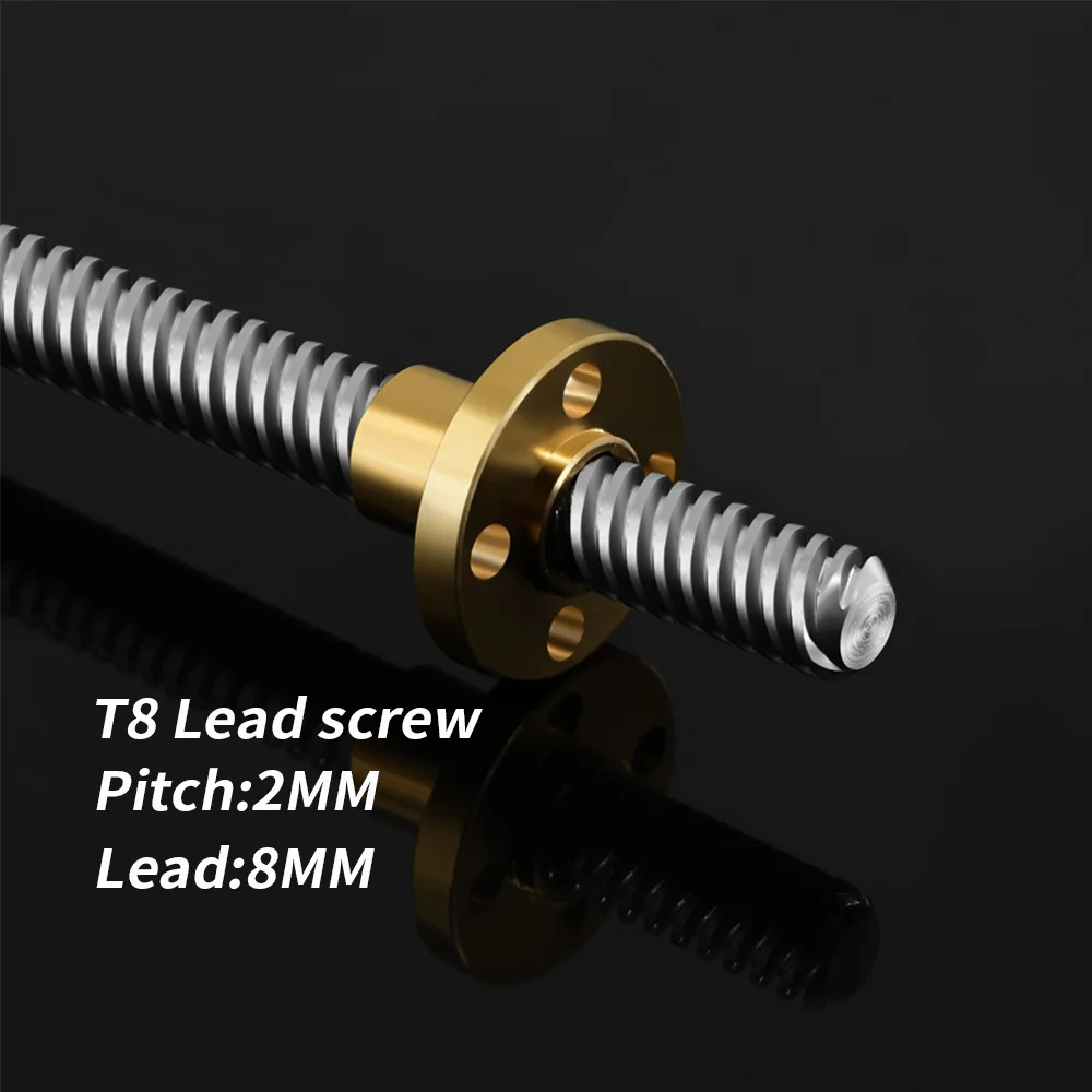 

4PCS/lot 3D Printer parts T8 screw 8mm Lead Screw 400 450 500 550 600mm With Brass Nut For Reprap 3D Printer