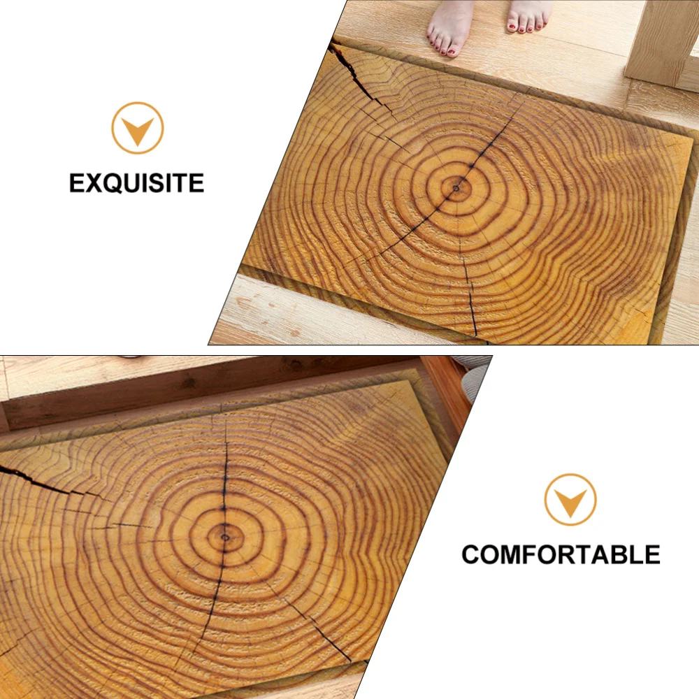 

1Pc Decorative Home Floor Sticker Fashion Wood Grain Floor Mat Light Brown