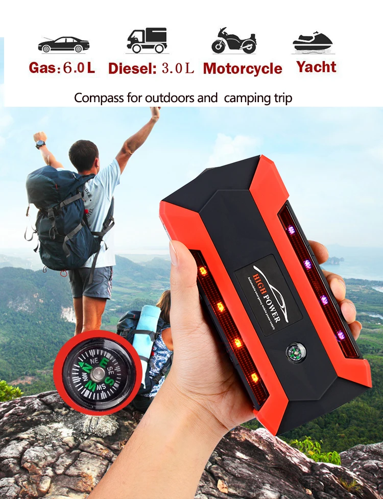 Carartclub 69800 мАч 12 В Автомобильное пусковое устройство аварийное 4USB светильник