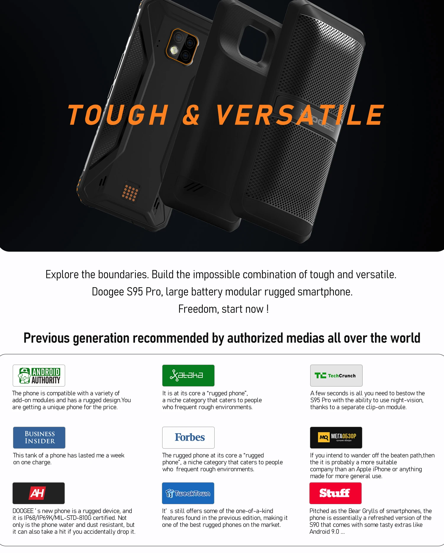 Doogee S95 Pro модульный прочный мобильный телефон 6," дисплей 8 Гб 128 ГБ Helio P90 Восьмиядерный 48MP с тройной камерой смартфон
