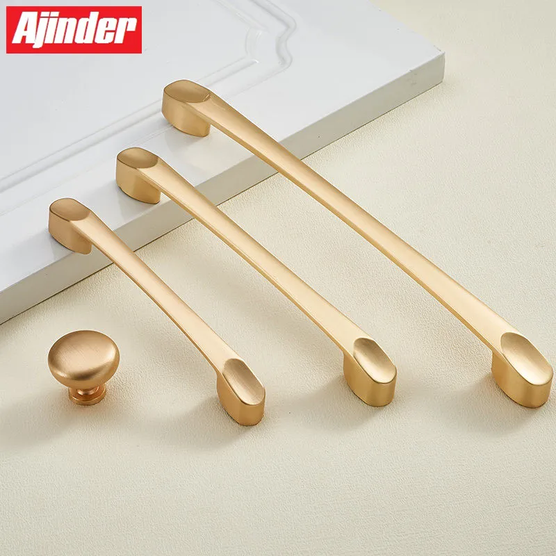 Champagne Gold Door Handles Aluminum alloy Cabinet Handle Drawer Knobs Wardrobe Pulls Kitchen Furniture Hardware | Обустройство дома