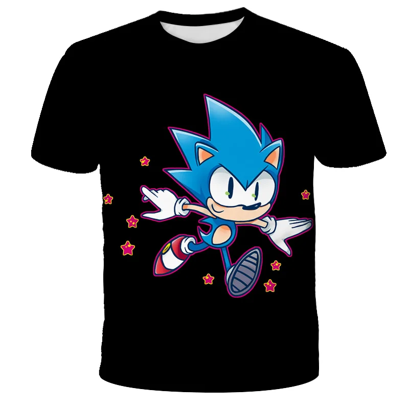 

2021 summer t shirt sonic the hedgehog casual t shirts cartoon baby 3d boys t shirt fashion breathable kids clothes shirts
