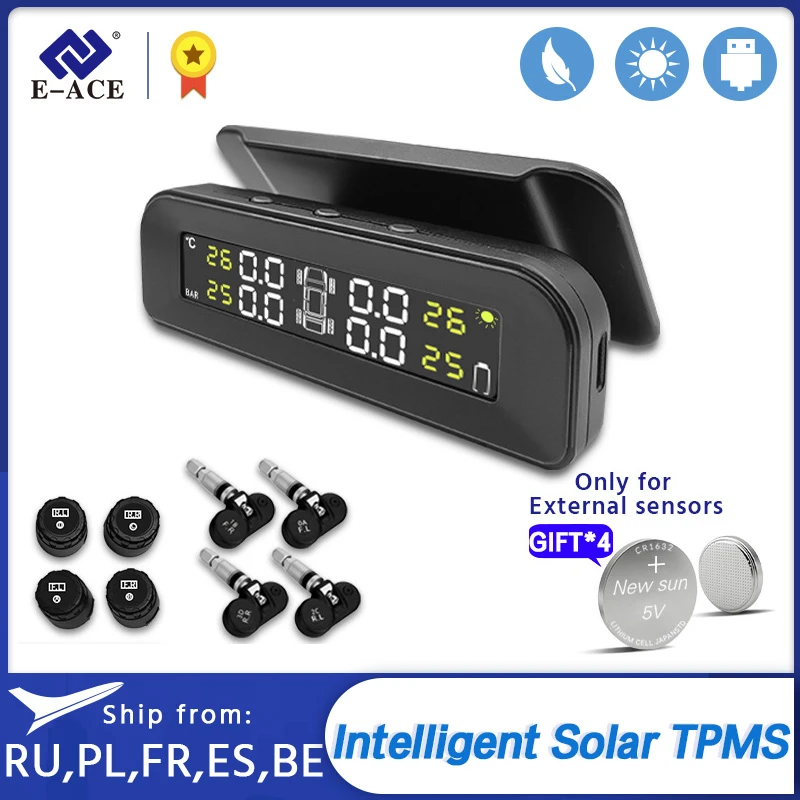 E ACE TPMS Автомобильная сигнализация давления в шинах монитор система дисплей