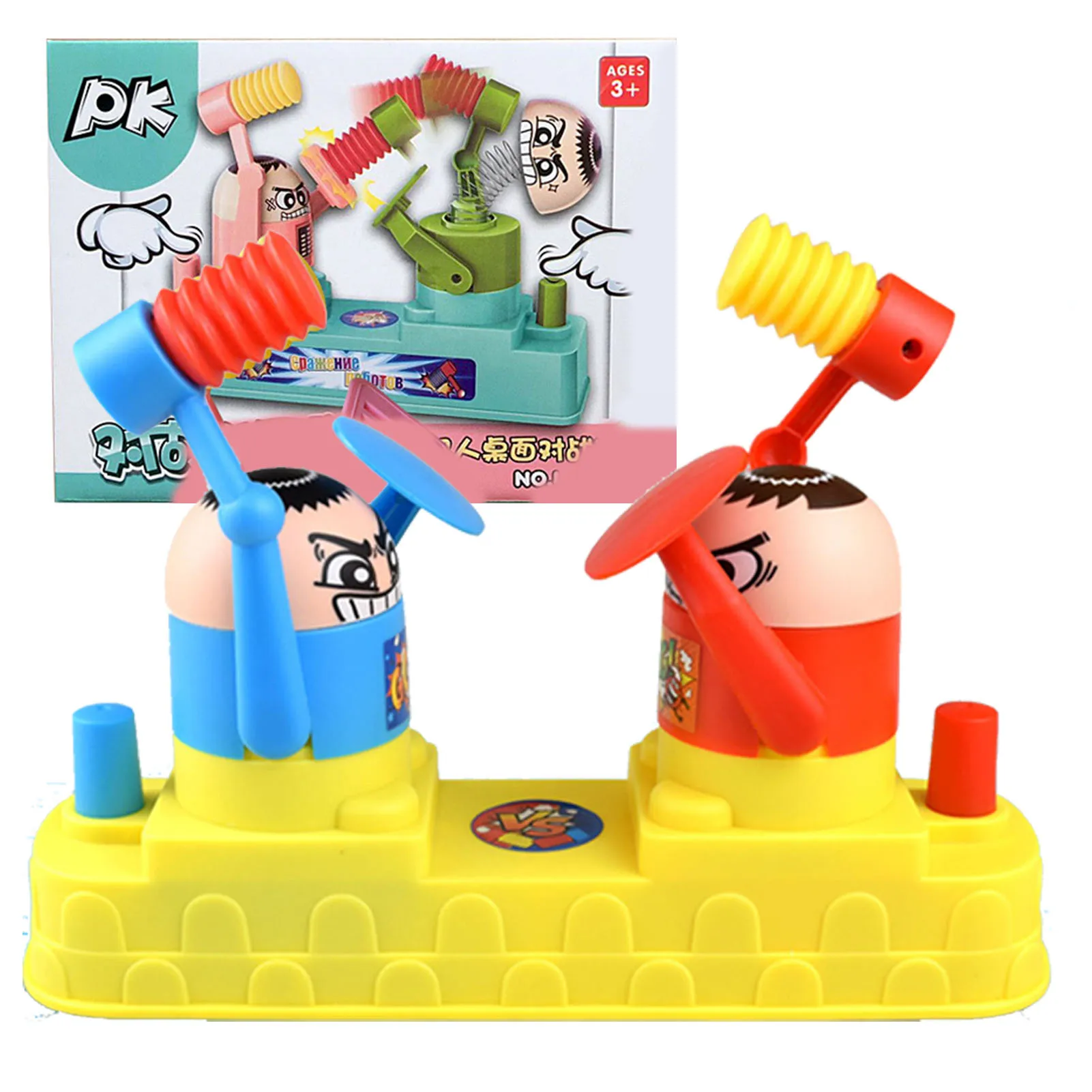 

2 Player Double Fight Battle Game Machine Children Plastic Battle Game Toy Novelty Doll Interactive Hammer Hiding Puzzle Toy