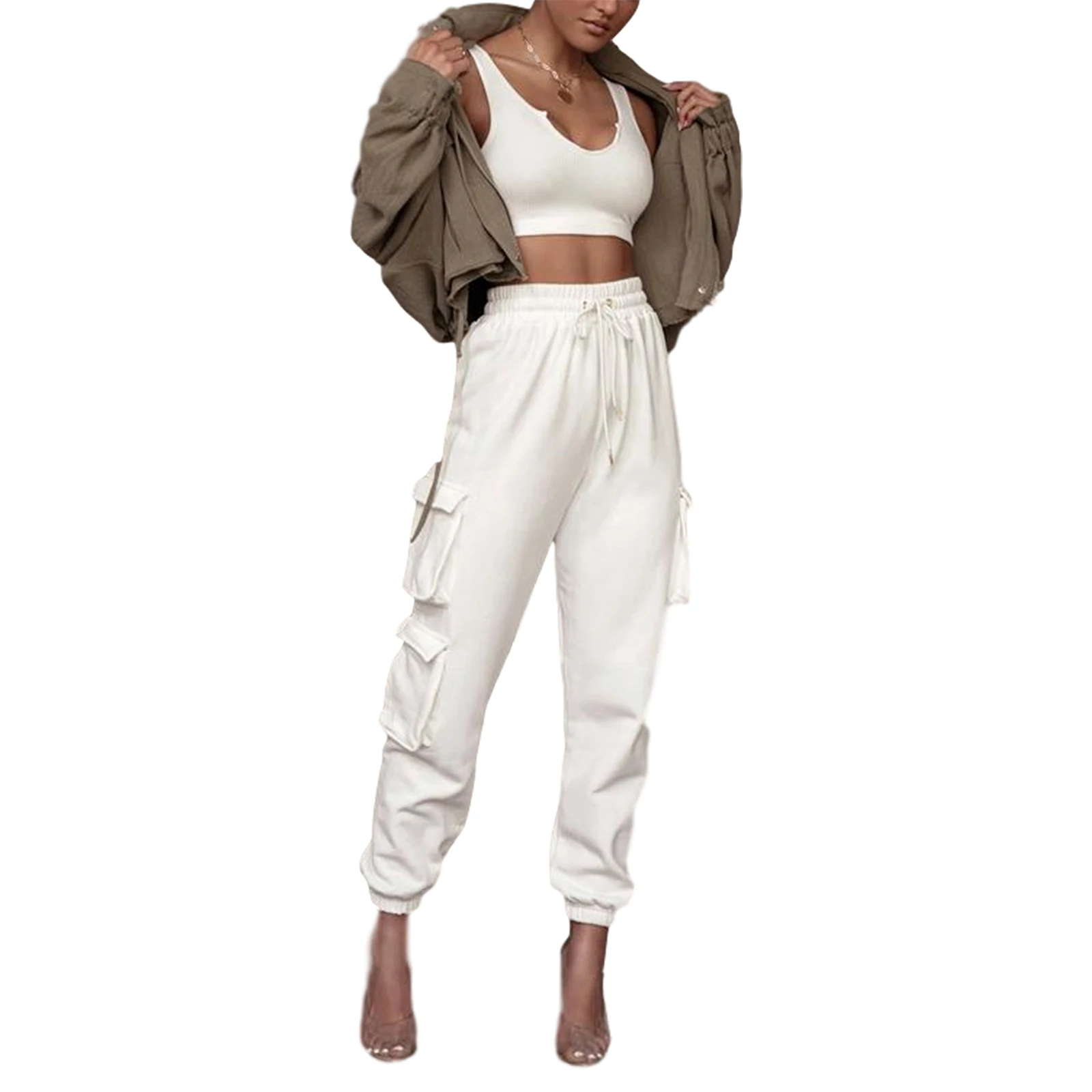 

5 Colors Women Casual Sport Pant Solid Running Jogger Pants Female Tracksuit Elastic Waist Ladies Sweatpants Baggy Trousers