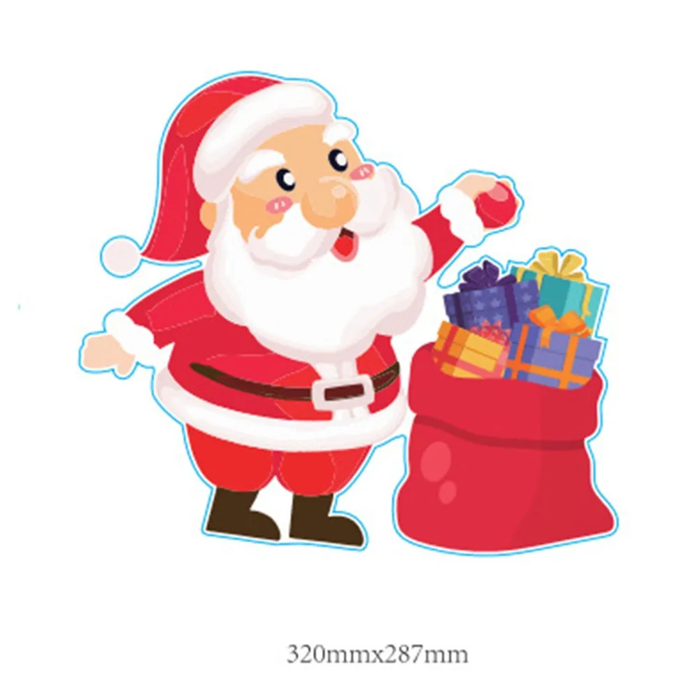 

Christmas Decoration Xmas Theme Yard Ornaments Plastic Hollow Board Garden Card Outdoor Santa Lawn Sign New Year 2022 Navidad