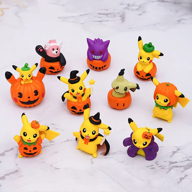 5 шт./компл. Мультфильм Хэллоуин пика Gengar Mimikyu Bewear фигурку куклы Игрушка Аниме