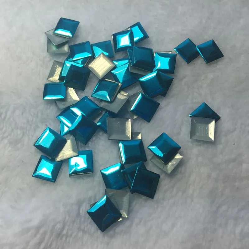 500 шт. 10 мм квадратные синие алюминиевые бриллианты искусственные железные на