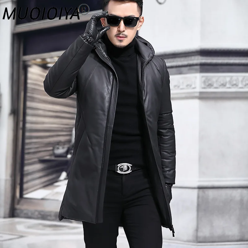 

Autumn Winter New Real Leather Jacket Men Down Sheepskin Coat Hooded Woman Parkas Casaul Clothes Veste Cuir Homme 2022 21