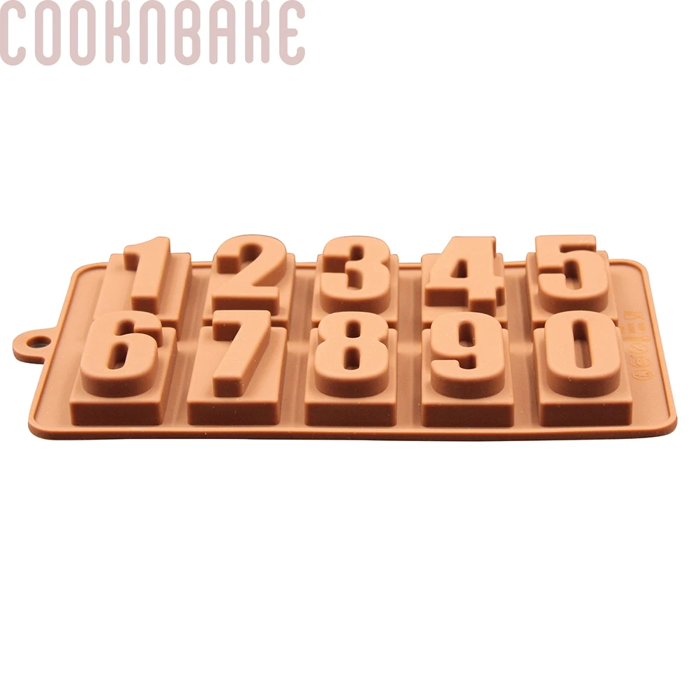COOKNBAKE цифровая шоколадная Форма Силиконовые формы для торта печенье номер 0 9
