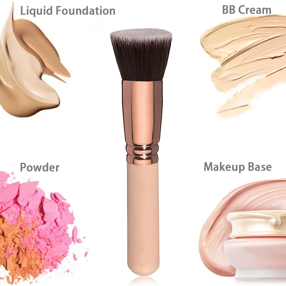 

Foundation Brush Chubby Makeup Brush Kabuki Makeup Brush Travel Powder Brush for Blending Liquid, Cream，Flawless Powder Cosmetic