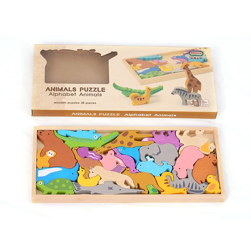 

Wooden 3D Puzzle Toys For Children Animal Vegetable Early Educational Learning Toys
