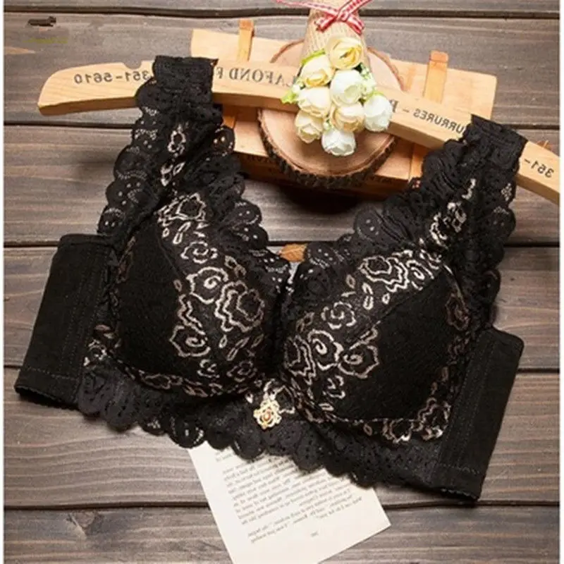 Sexy Deep U Cup Bras For Women Push Up Lingerie Bra Wire Free Bralette Backless Plunge Intimates Female Underwear - Цвет: Черный