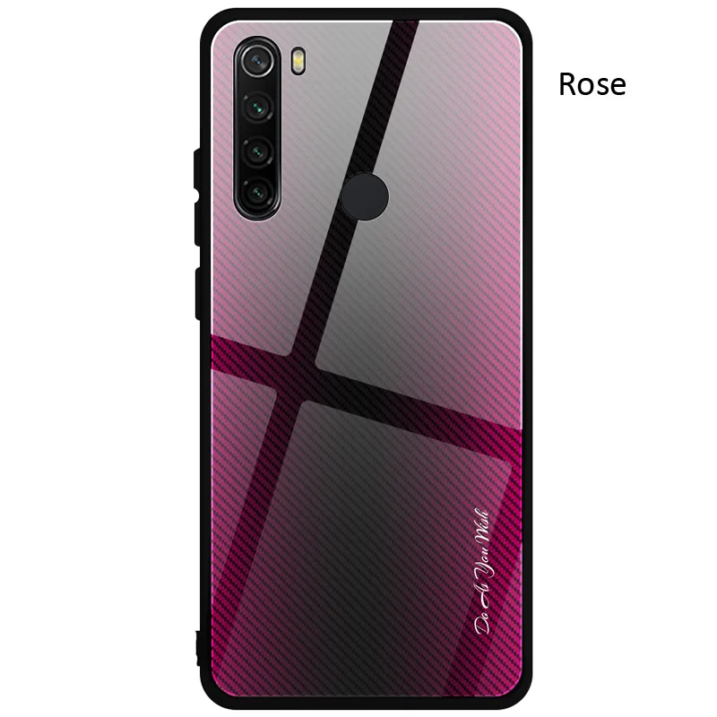 Чехол из закаленного стекла с градиентом из углеродного волокна для Xiaomi Redmi Note 8 Pro 8T