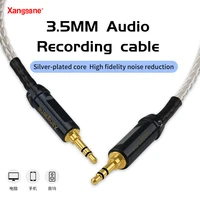 xangsane occ silver plated 3 5mm pair recording cable signal aux audio cable car speaker phone computer cable male plug to male