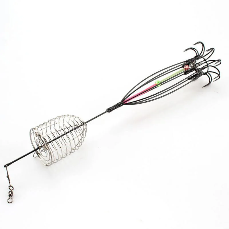 Рыболовные крючки в форме зонтика 8 двойных крючков без зазубрин Steel Explosion