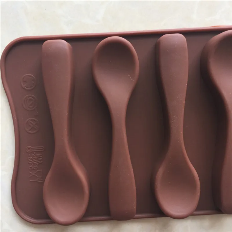 6 Spoons Shaped Chocolate Mold Food Grade Silicone Ice Trays Mould | Дом и сад