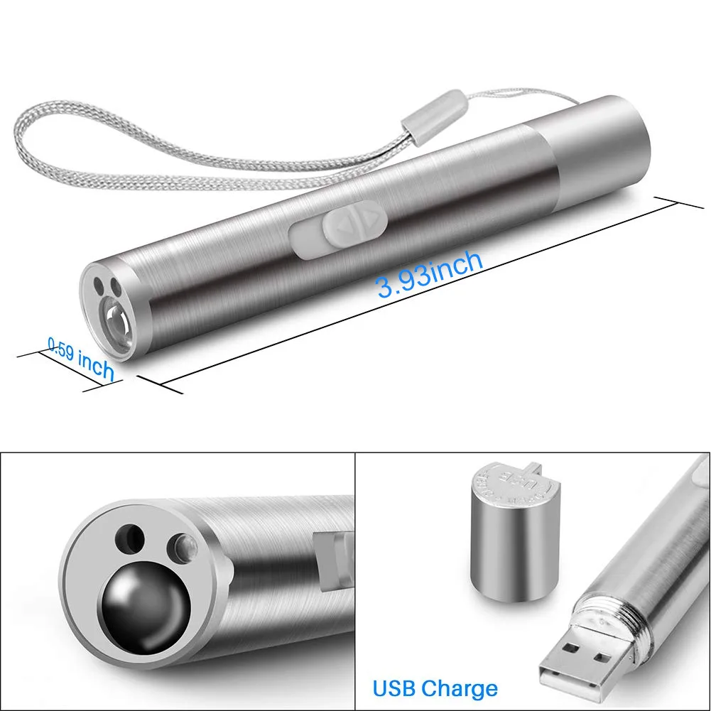 

Перезаряжаемая указка 3 в 1, игрушки, зарядка через USB, командные Коты, световые тренировочные инструменты pjop
