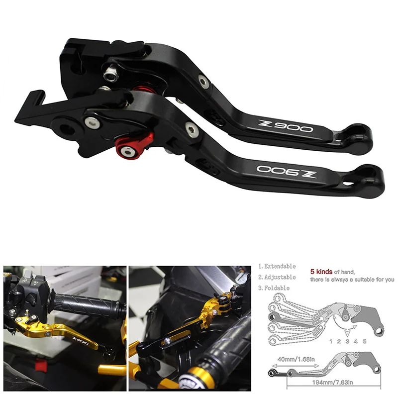 

New Motorcycle Handle Brake and Clutch Levers For Kawasaki Z900 Z 900 2017 2018 2019 2020 SEMSPEED Folding Extendable Levers