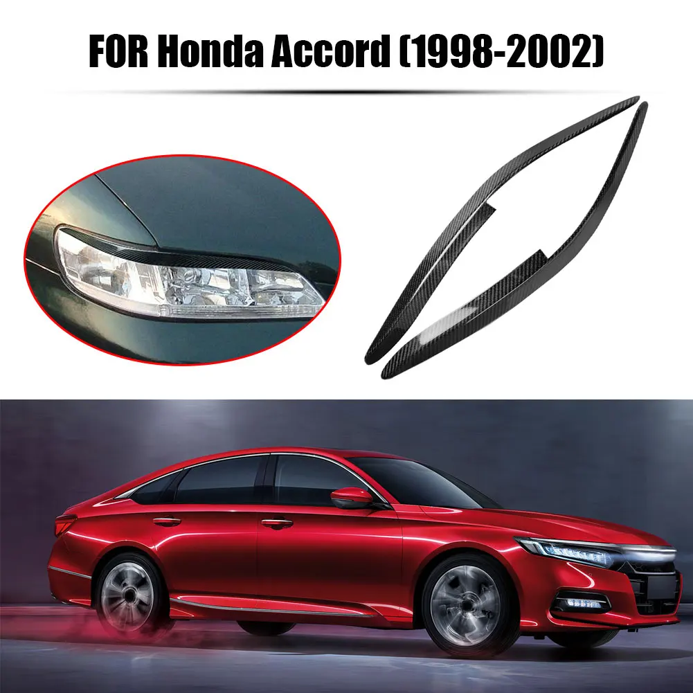 

1 Pair Car Headlight Eyebrows Eyelids Trim Carbon Fiber Headlight Eyelids Trim Decoration for Honda Accord 1998-2002