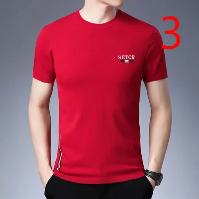 

Tide brand short-sleeved t-shirt male 2019 summer new Korean version of the wild round neck ice silk half-sleeved shirt